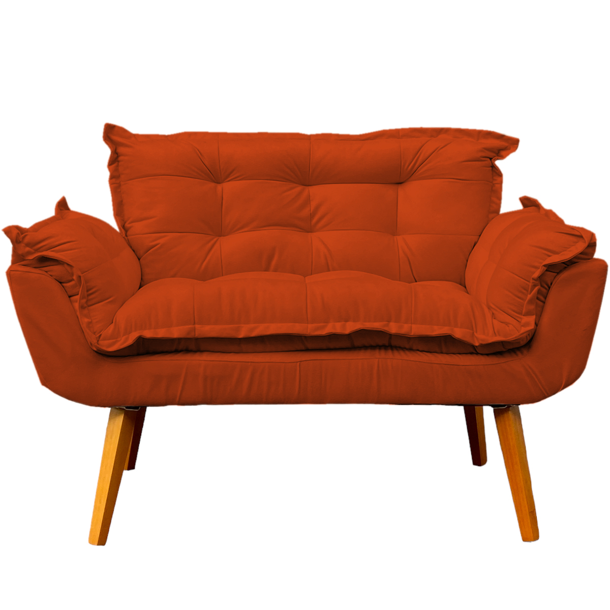 Namoradeira Decorativa Para Sala Recepção Manicure Consultório Escritório Suede Terracota