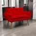 Namoradeira Decorativa Para Sala Recepção Manicure Consultório Escritório Suede Vermelho