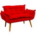 Namoradeira Decorativa Para Sala Recepção Manicure Consultório Escritório Suede Vermelho