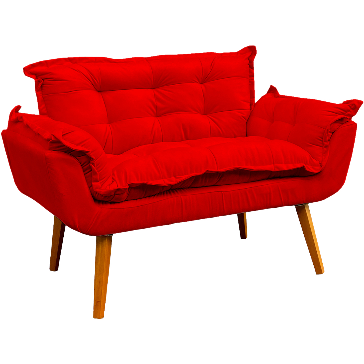 Namoradeira Decorativa Para Sala Recepção Manicure Consultório Escritório Suede Vermelho