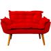 Namoradeira Decorativa Para Sala Recepção Manicure Consultório Escritório Suede Vermelho