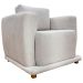 Poltrona Decorativa Bridge Para Sala Luxo Confortável Reforçada Bouclé Premium Bege