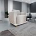 Poltrona Decorativa Bridge Para Sala Luxo Confortável Reforçada Bouclé Premium Bege
