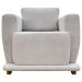 Poltrona Decorativa Bridge Para Sala Luxo Confortável Reforçada Bouclé Premium Bege