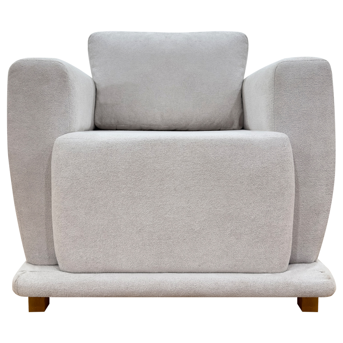 Poltrona Decorativa Bridge Para Sala Luxo Confortável Reforçada Bouclé Premium Bege
