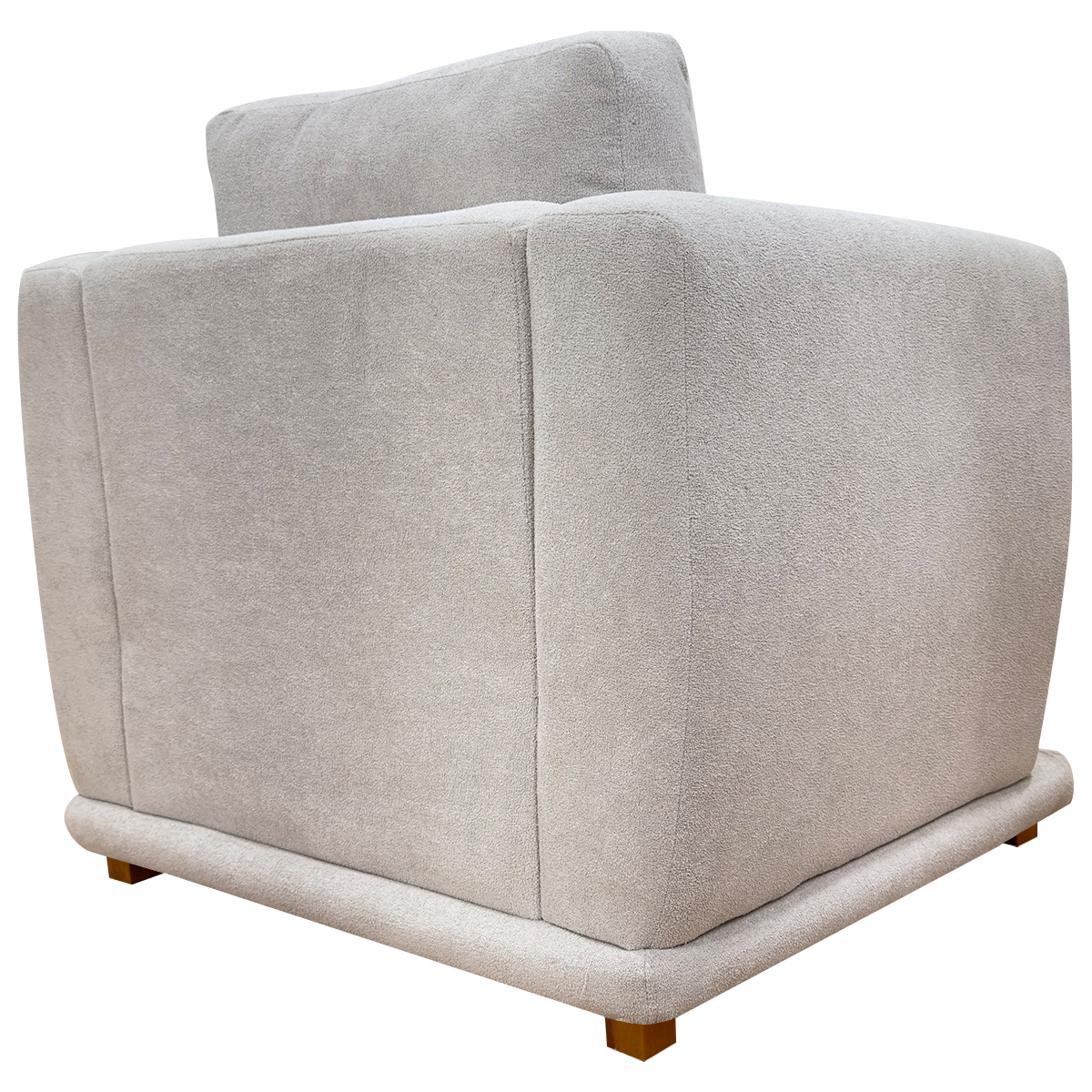 Poltrona Decorativa Bridge Para Sala Luxo Confortável Reforçada Bouclé Premium Bege