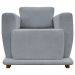 Poltrona Decorativa Bridge Para Sala Luxo Confortável Reforçada Bouclé Premium Cinza