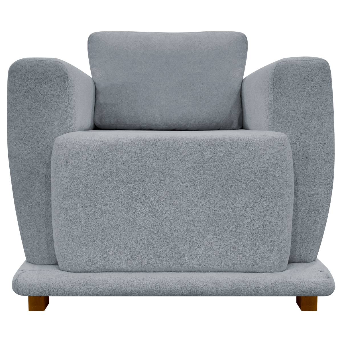 Poltrona Decorativa Bridge Para Sala Luxo Confortável Reforçada Bouclé Premium Cinza