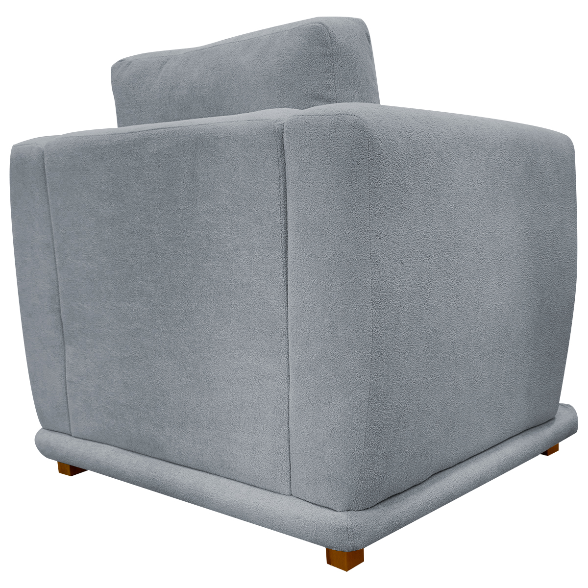 Poltrona Decorativa Bridge Para Sala Luxo Confortável Reforçada Bouclé Premium Cinza