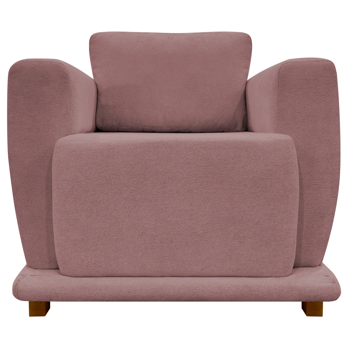 Poltrona Decorativa Bridge Para Sala Luxo Confortável Reforçada Bouclé Premium Rosê
