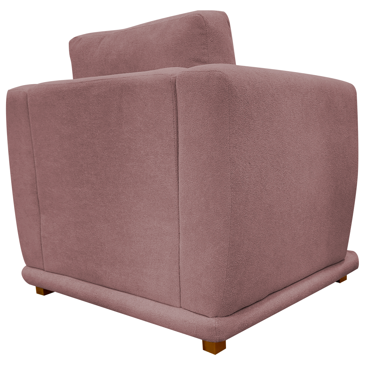 Poltrona Decorativa Bridge Para Sala Luxo Confortável Reforçada Bouclé Premium Rosê