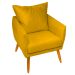 Poltrona Decorativa Confortável Para Sala Ada Suede Amarelo Pé Castanho - Clique E Decore