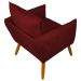 Poltrona Decorativa Confortável Para Sala Ada Suede Bordô Pé Castanho - Clique E Decore