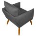 Poltrona Decorativa Confortável Para Sala Ada Suede Cinza Pé Castanho - Clique E Decore