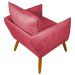Poltrona Decorativa Confortável Para Sala Ada Suede Rosê Pé Castanho - Clique E Decore