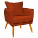 Poltrona Decorativa Confortável Para Sala Ada Suede Terracota Pé Castanho - Clique E Decore