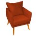 Poltrona Decorativa Confortável Para Sala Ada Suede Terracota Pé Castanho - Clique E Decore