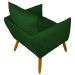 Poltrona Decorativa Confortável Para Sala Ada Suede Verde Pé Castanho - Clique E Decore