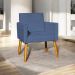 Poltrona Decorativa Confortável Para Sala Recepção Consultório Cadeira Nina Suede Azul Marinho