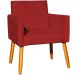 Poltrona Decorativa Confortável Para Sala Recepção Consultório Cadeira Nina Suede Bordô