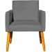 Poltrona Decorativa Confortável Para Sala Recepção Consultório Cadeira Nina Suede Cinza