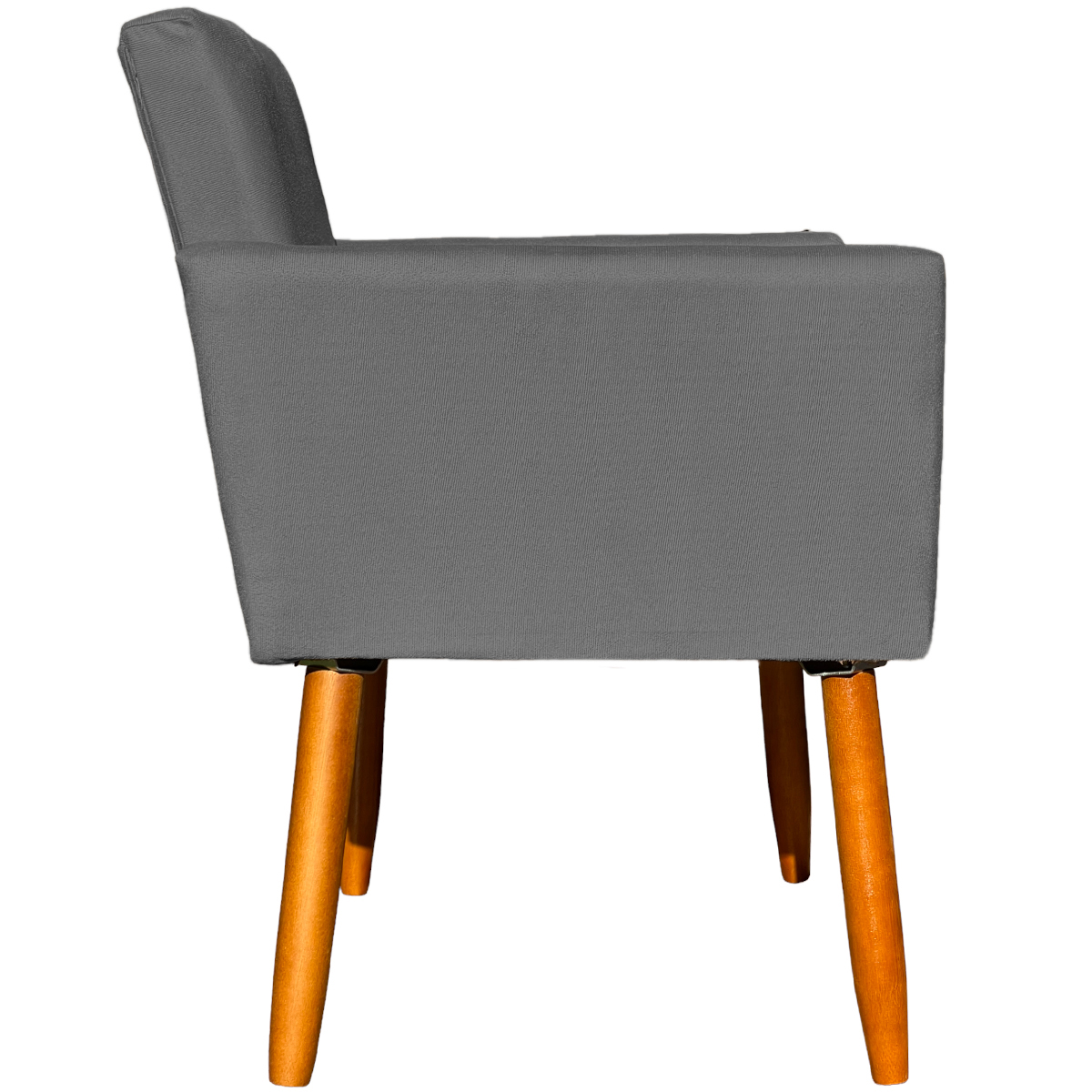Poltrona Decorativa Confortável Para Sala Recepção Consultório Cadeira Nina Suede Cinza