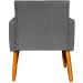 Poltrona Decorativa Confortável Para Sala Recepção Consultório Cadeira Nina Suede Cinza