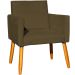 Poltrona Decorativa Confortável Para Sala Recepção Consultório Cadeira Nina Suede Marrom