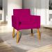Poltrona Decorativa Confortável Para Sala Recepção Consultório Cadeira Nina Suede Pink