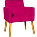 Poltrona Decorativa Confortável Para Sala Recepção Consultório Cadeira Nina Suede Pink