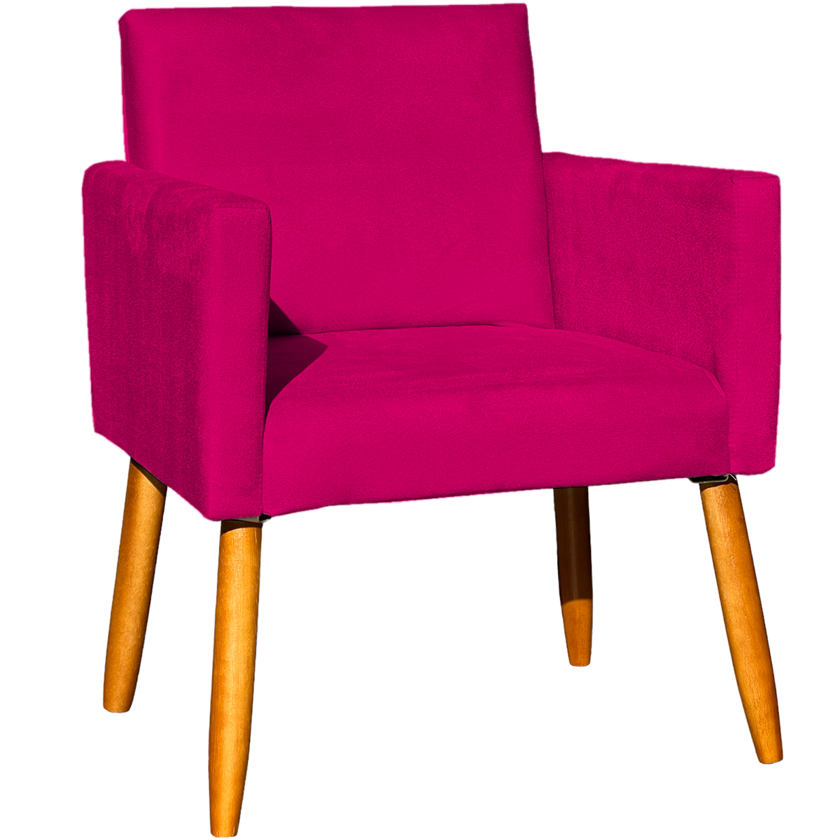 Poltrona Decorativa Confortável Para Sala Recepção Consultório Cadeira Nina Suede Pink