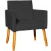 Poltrona Decorativa Confortável Para Sala Recepção Consultório Cadeira Nina Suede Preto