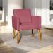 Poltrona Decorativa Confortável Para Sala Recepção Consultório Cadeira Nina Suede Rosê