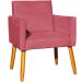 Poltrona Decorativa Confortável Para Sala Recepção Consultório Cadeira Nina Suede Rosê