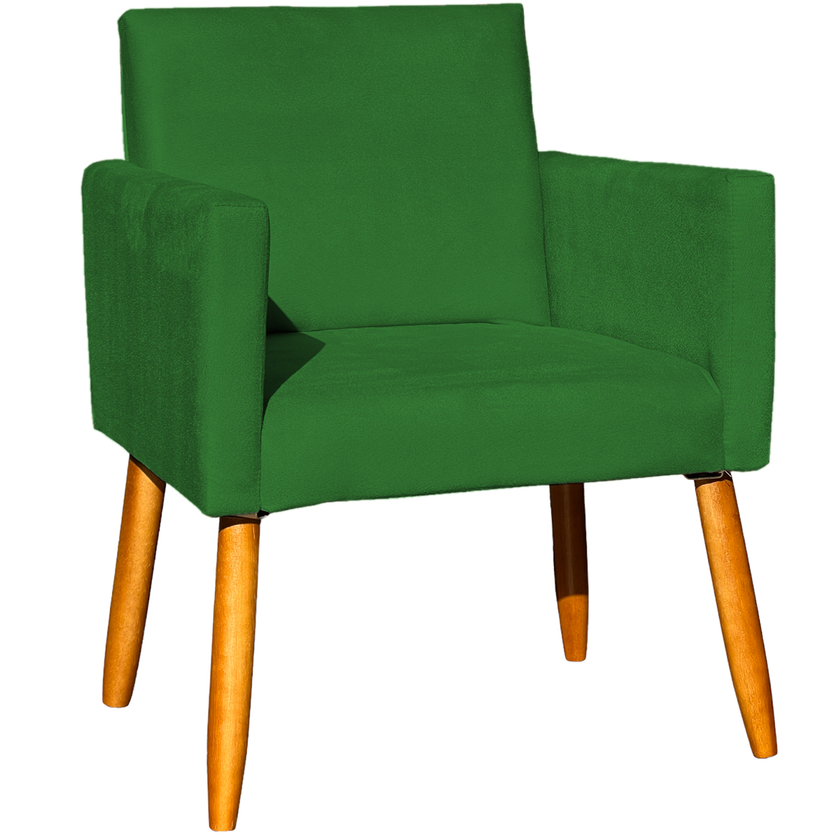 Poltrona Decorativa Confortável Para Sala Recepção Consultório Cadeira Nina Suede Verde