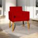 Poltrona Decorativa Confortável Para Sala Recepção Consultório Cadeira Nina Suede Vermelho