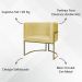 Poltrona Decorativa Luna Para Sala de Estar Escritório Recepção Suede Amarelo Base de Ferro Champagne