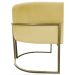 Poltrona Decorativa Luna Para Sala de Estar Escritório Recepção Suede Amarelo Base de Ferro Champagne