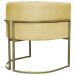 Poltrona Decorativa Luna Para Sala de Estar Escritório Recepção Suede Amarelo Base de Ferro Champagne