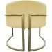 Poltrona Decorativa Luna Para Sala de Estar Escritório Recepção Suede Amarelo Base de Ferro Champagne