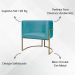 Poltrona Decorativa Luna Para Sala de Estar Escritório Recepção Suede Azul Turquesa Base de Ferro Champagne