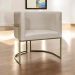 Poltrona Decorativa Luna Para Sala de Estar Escritório Recepção Suede Bege Base de Ferro Champagne