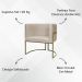 Poltrona Decorativa Luna Para Sala de Estar Escritório Recepção Suede Bege Base de Ferro Champagne