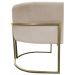 Poltrona Decorativa Luna Para Sala de Estar Escritório Recepção Suede Bege Base de Ferro Champagne