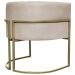 Poltrona Decorativa Luna Para Sala de Estar Escritório Recepção Suede Bege Base de Ferro Champagne