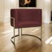 Poltrona Decorativa Luna Para Sala de Estar Escritório Recepção Suede Bordo Base de Ferro Champagne