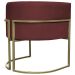 Poltrona Decorativa Luna Para Sala de Estar Escritório Recepção Suede Bordo Base de Ferro Champagne