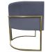 Poltrona Decorativa Luna Para Sala de Estar Escritório Recepção Suede Cinza Base de Ferro Champagne