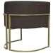 Poltrona Decorativa Luna Para Sala de Estar Escritório Recepção Suede Marrom Base de Ferro Champagne