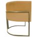 Poltrona Decorativa Luna Para Sala de Estar Escritório Recepção Suede Mostarda Base de Ferro Champagne